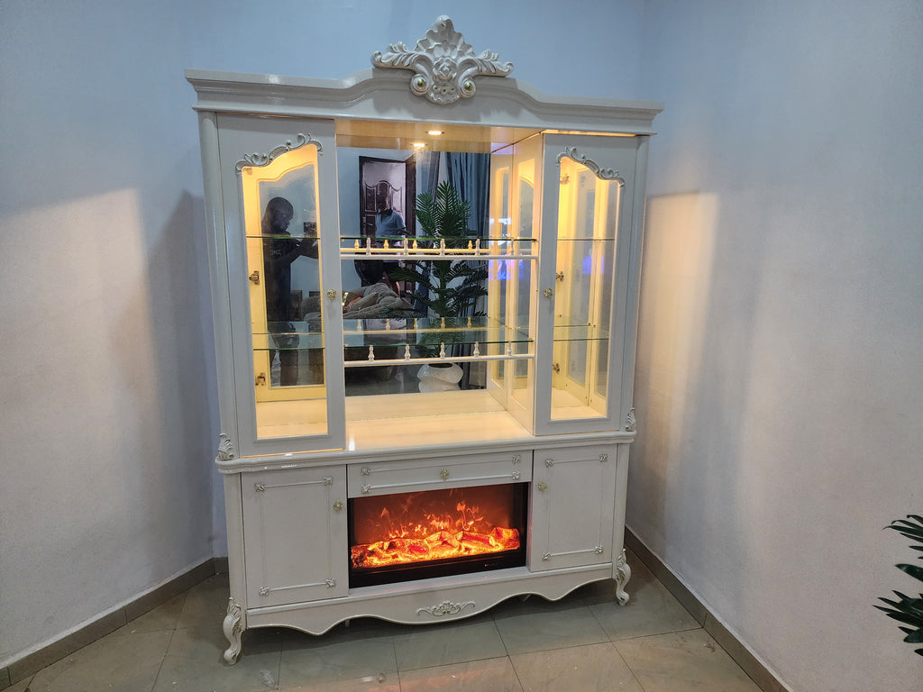 Luxury Display Cabinet with LED & Fireplace