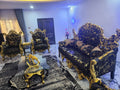 Royal Black & Gold Luxury Sofa Set (Palace Edition)
