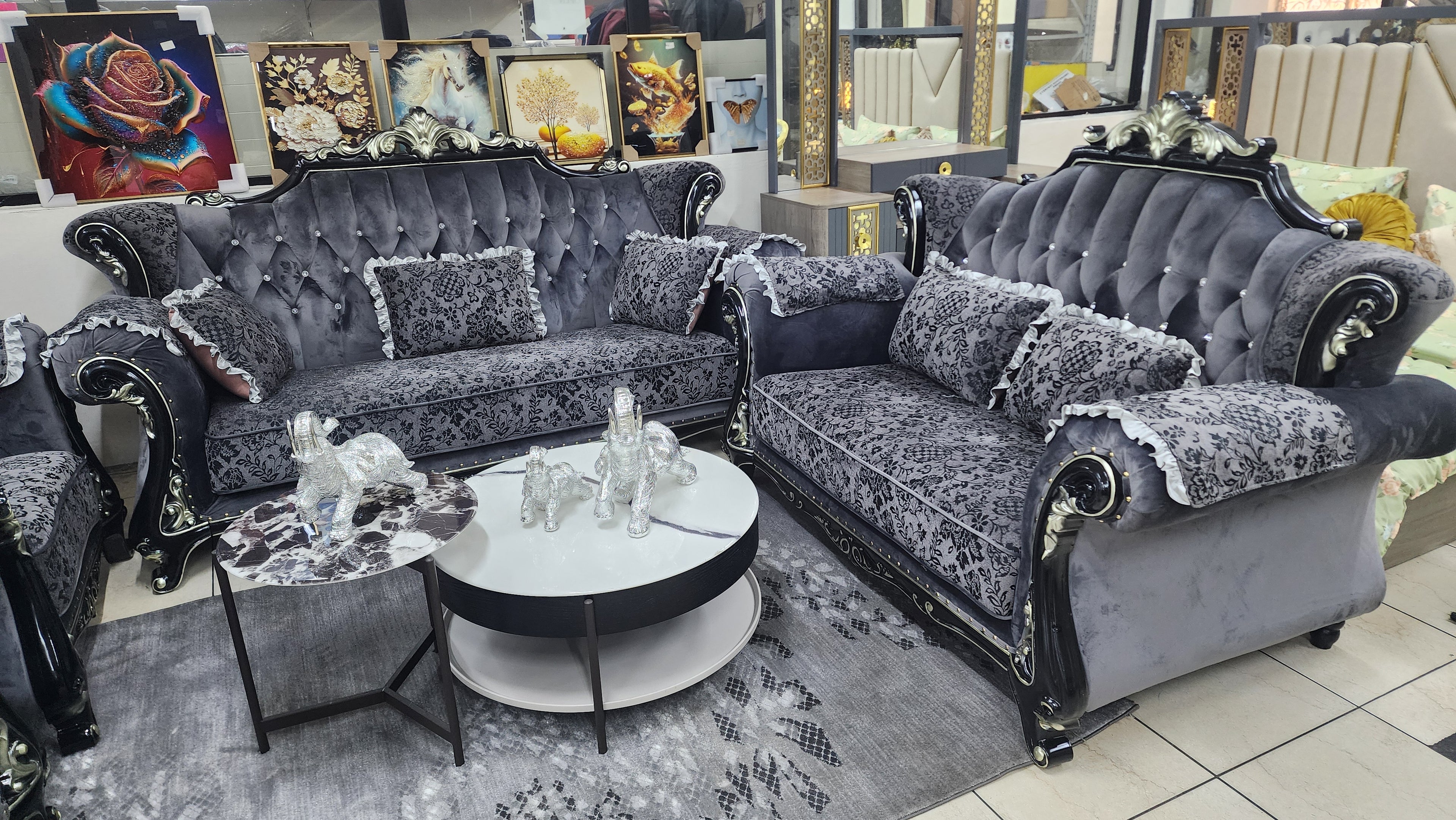 Royal Luxury Fabric Sofa Set