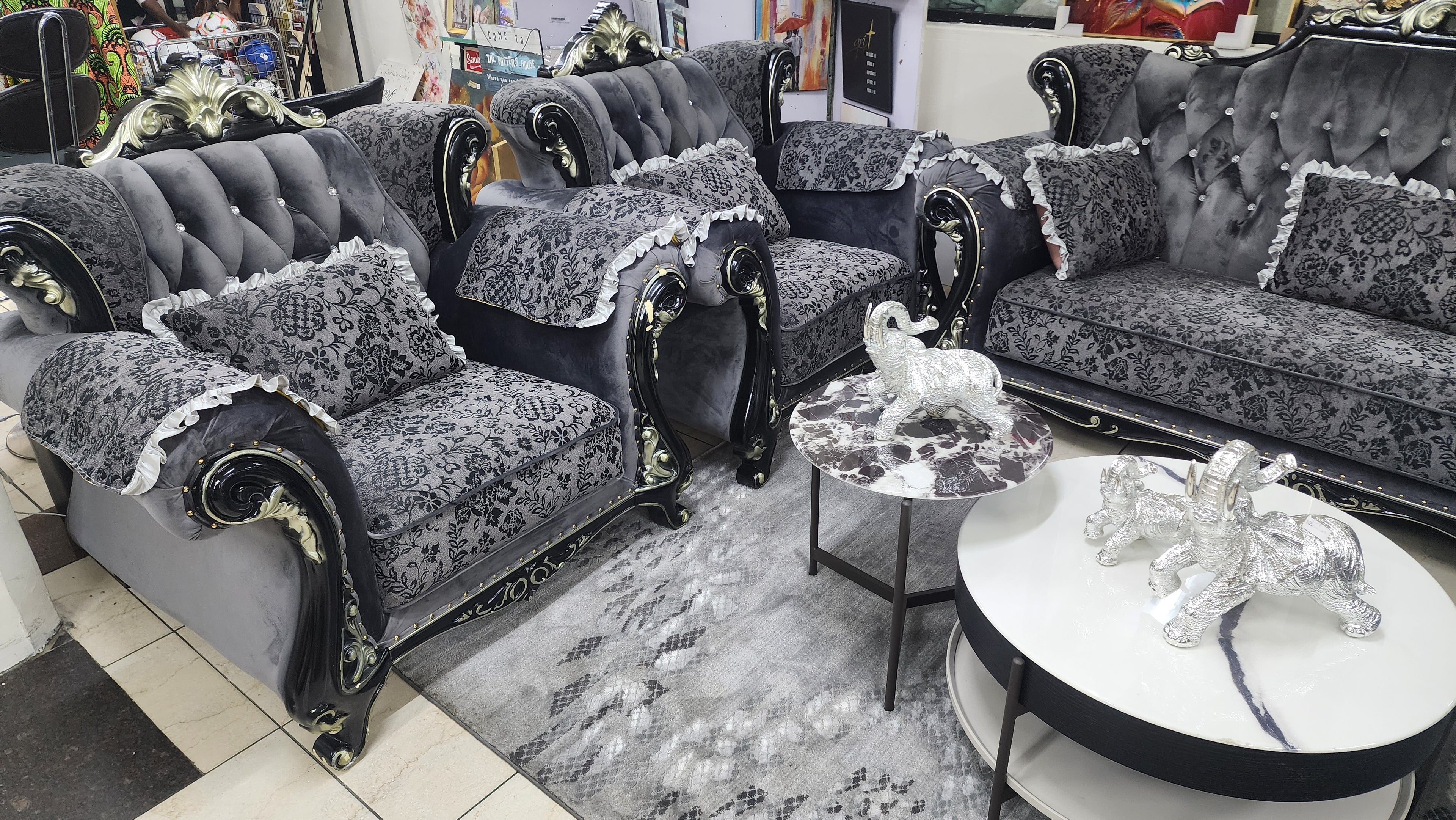 Royal Luxury Fabric Sofa Set