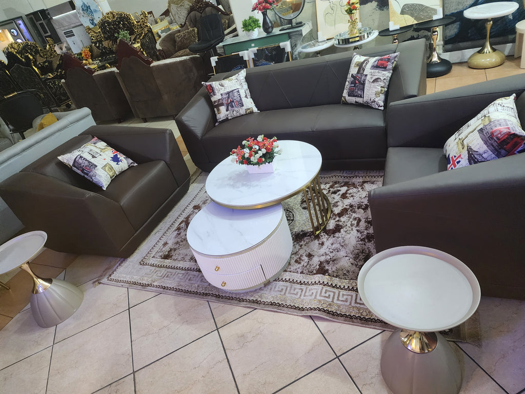 Executive Leather Sofa Set