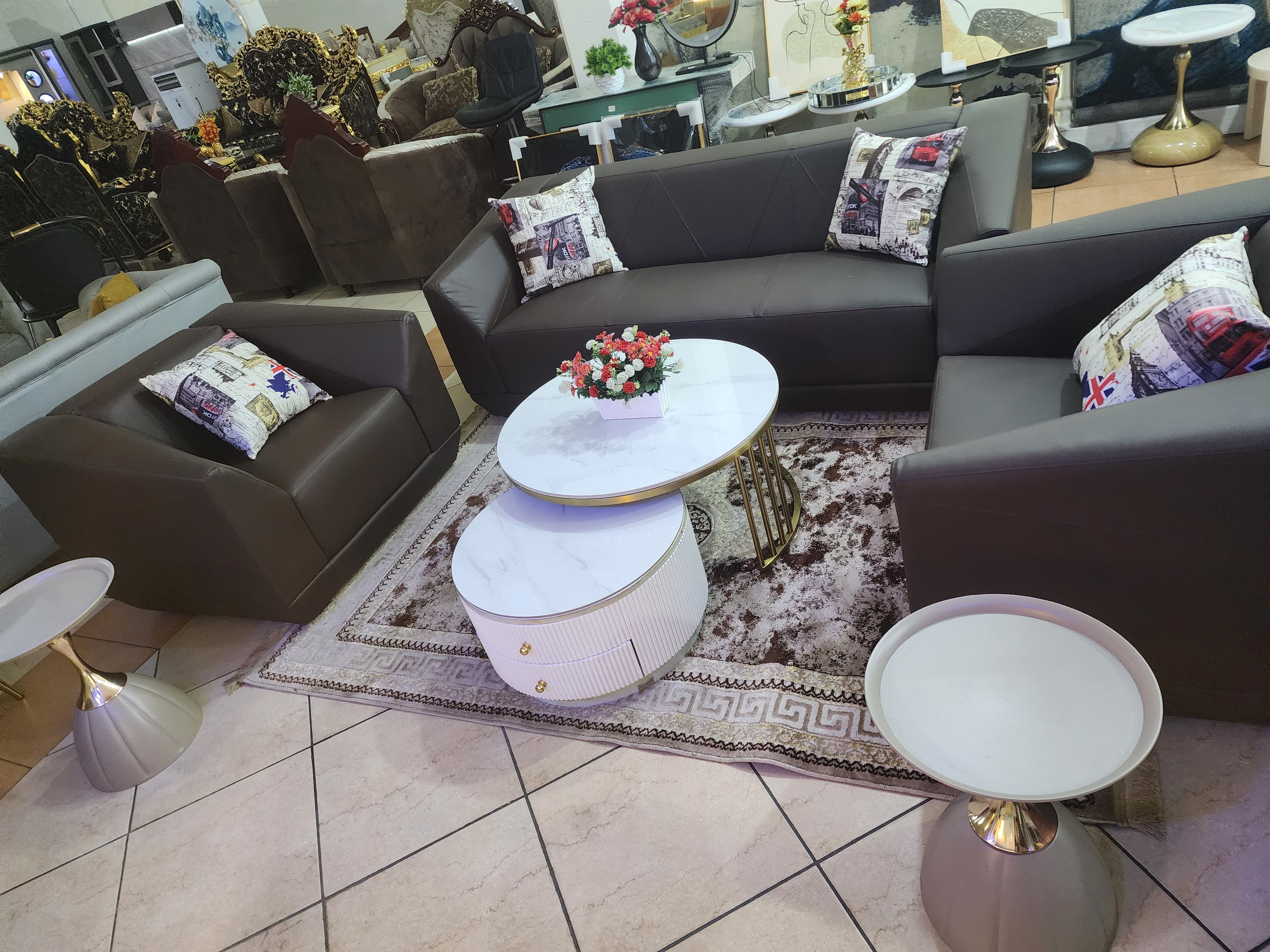 Executive Leather Sofa Set