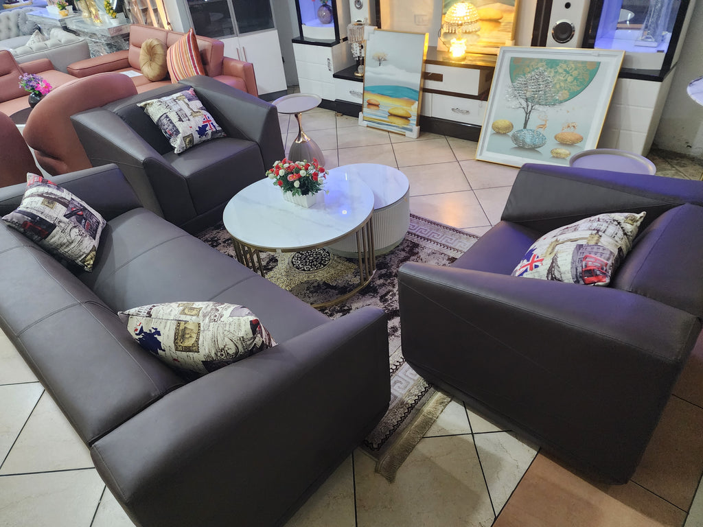 Executive Leather Sofa Set