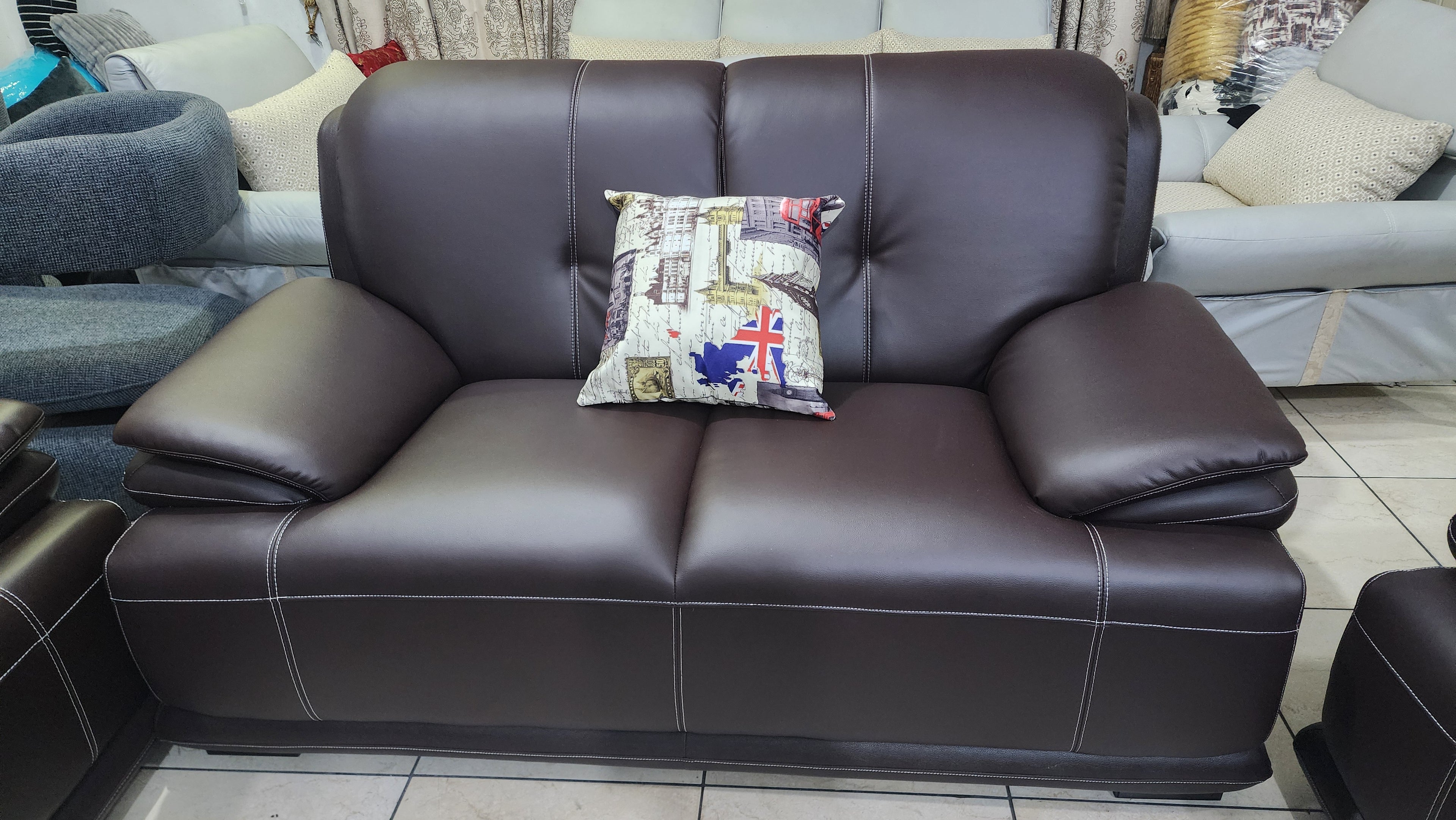 Premium Leather Living Room Sofa Set