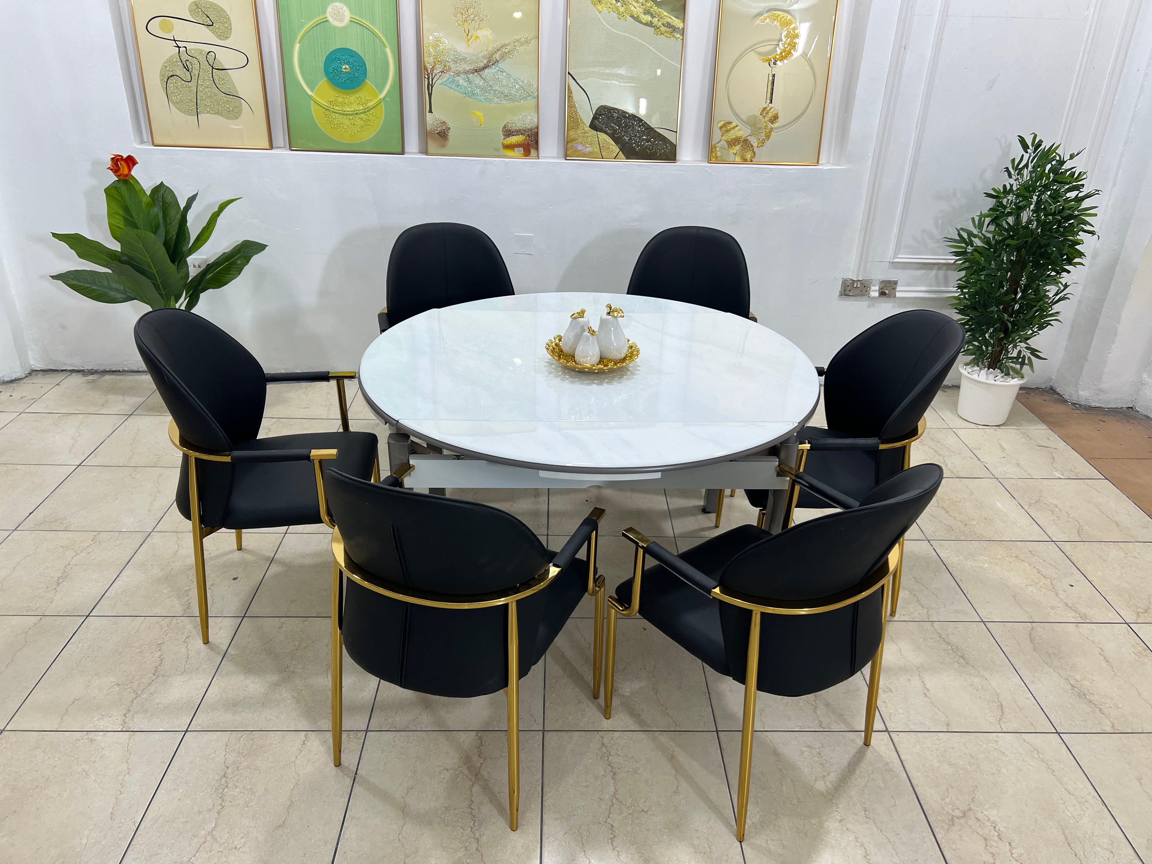 Elegant Marble Dining Set (6-Seater Collection)