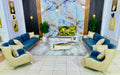 Modern Two-Tone Luxury Sofa Set (Marble Feature Wall Edition