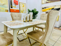 Modern Marble Dining Set (Gold Legs)