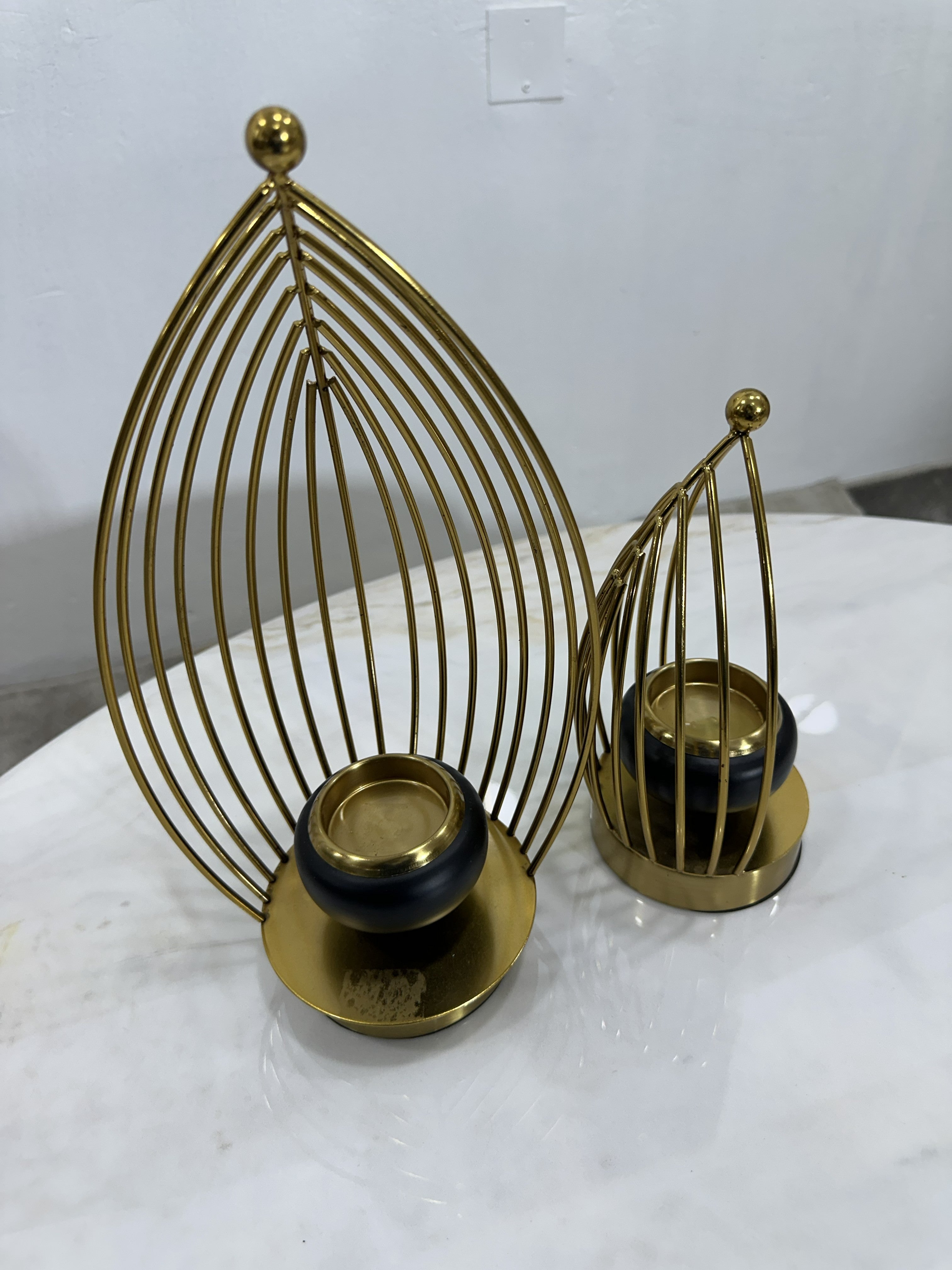 Modern Gold Tealight Holder Set