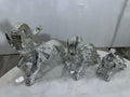 Silver Elephant Family Figurine Set